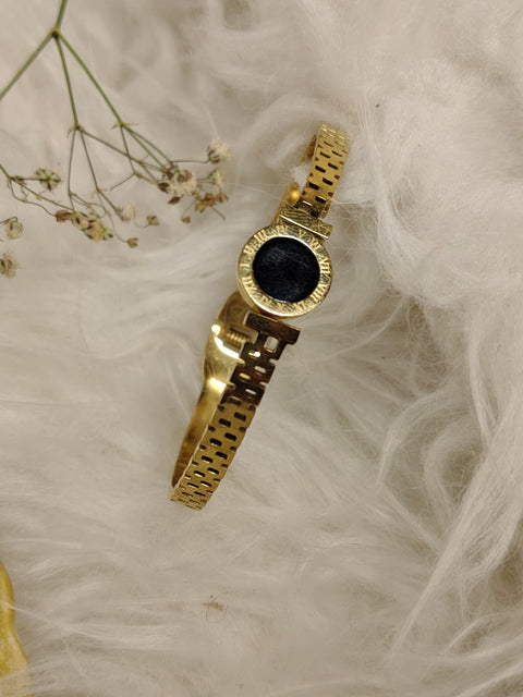 Stainless Black Romania Openable Bangle