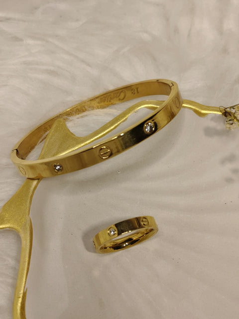 Stainless Steel Cartier Love 2-piece Set (Bangle, Ring)