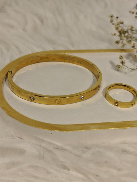 Stainless Steel Cartier Love 2-piece Set (Bangle, Ring)